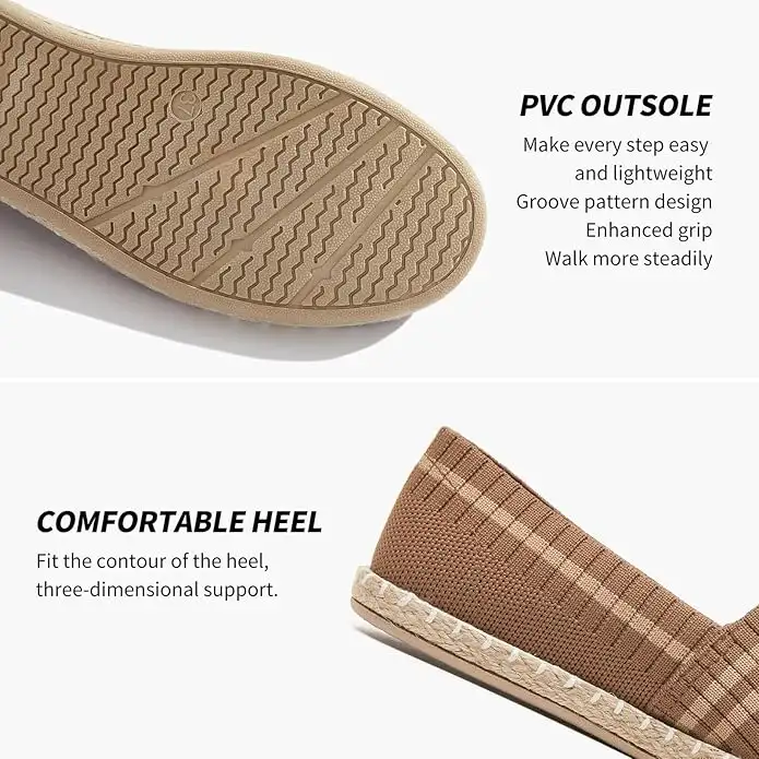 Womens Espadrilles Breathable Flats Shoes Mesh Slip on Loafers Soft White Flats - Image 2