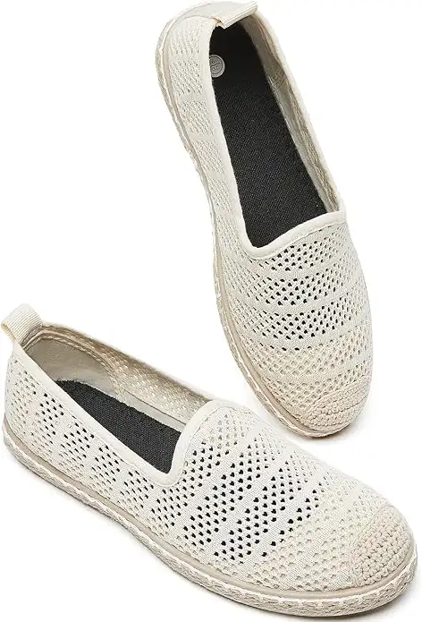 Women's Breathable Mesh Flats Shoes, Soft Loafers Flats, White Slip on Shoes Loafer - Image 7