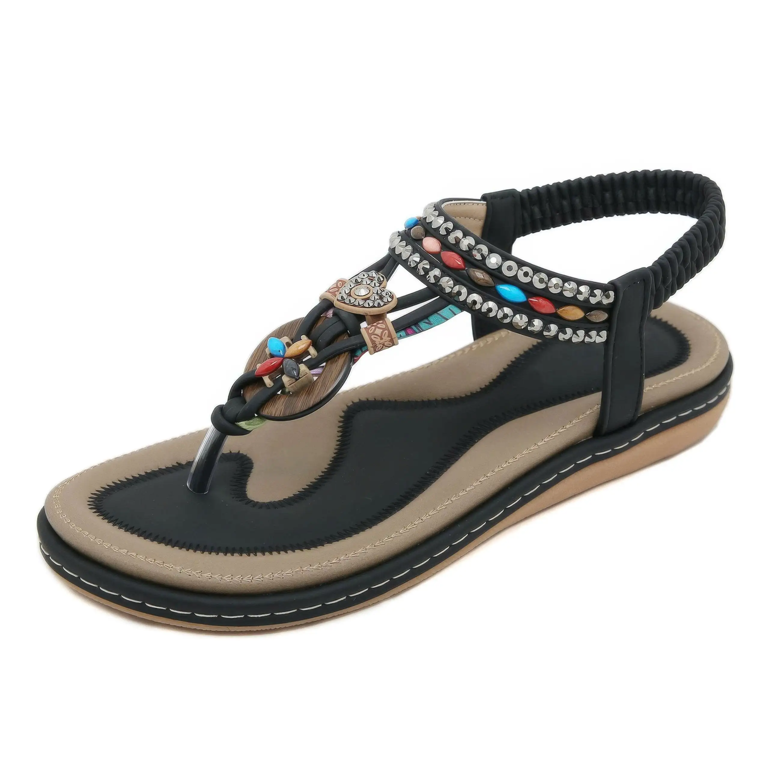 "Sparkle & Stroll" Flat Sandals - Walk free, shine bright - Your perfect blend of wanderlust and glamour. - Image 7
